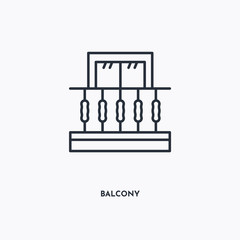 balcony outline icon. Simple linear element illustration. Isolated line balcony icon on white background. Thin stroke sign can be used for web, mobile and UI.