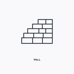 Wall outline icon. Simple linear element illustration. Isolated line Wall icon on white background. Thin stroke sign can be used for web, mobile and UI.