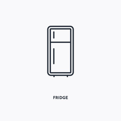 Fridge outline icon. Simple linear element illustration. Isolated line Fridge icon on white background. Thin stroke sign can be used for web, mobile and UI.