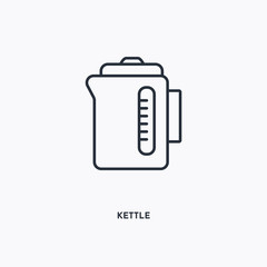 Kettle outline icon. Simple linear element illustration. Isolated line Kettle icon on white background. Thin stroke sign can be used for web, mobile and UI.