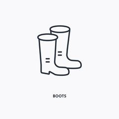 boots outline icon. Simple linear element illustration. Isolated line boots icon on white background. Thin stroke sign can be used for web, mobile and UI.