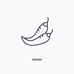 Pepper outline icon. Simple linear element illustration. Isolated line Pepper icon on white background. Thin stroke sign can be used for web, mobile and UI.