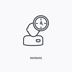 patience outline icon. Simple linear element illustration. Isolated line patience icon on white background. Thin stroke sign can be used for web, mobile and UI.