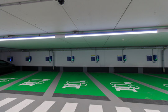 Electric EV Vehicle Charging Car Park Spaces