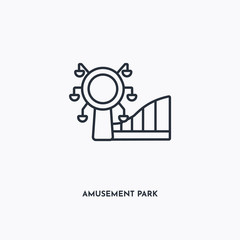 amusement park outline icon. Simple linear element illustration. Isolated line amusement park icon on white background. Thin stroke sign can be used for web, mobile and UI.
