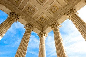 Obraz premium The Maison Carree (square house) Roman temple in Nîmes, southern France