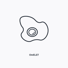 omelet outline icon. Simple linear element illustration. Isolated line omelet icon on white background. Thin stroke sign can be used for web, mobile and UI.