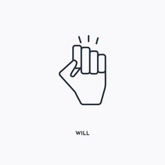 will outline icon. Simple linear element illustration. Isolated line will icon on white background. Thin stroke sign can be used for web, mobile and UI.