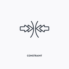 constraint outline icon. Simple linear element illustration. Isolated line constraint icon on white background. Thin stroke sign can be used for web, mobile and UI.