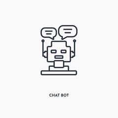 chat bot outline icon. Simple linear element illustration. Isolated line chat bot icon on white background. Thin stroke sign can be used for web, mobile and UI.