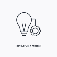 development process outline icon. Simple linear element illustration. Isolated line development process icon on white background. Thin stroke sign can be used for web, mobile and UI.