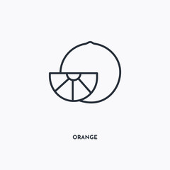 Orange outline icon. Simple linear element illustration. Isolated line Orange icon on white background. Thin stroke sign can be used for web, mobile and UI.