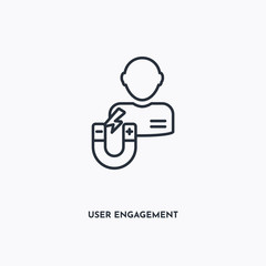 User Engagement outline icon. Simple linear element illustration. Isolated line User Engagement icon on white background. Thin stroke sign can be used for web, mobile and UI.