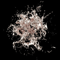 Splash fluid. 3d illustration, 3d rendering.