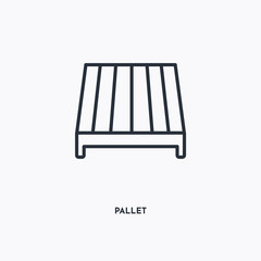 Pallet outline icon. Simple linear element illustration. Isolated line Pallet icon on white background. Thin stroke sign can be used for web, mobile and UI.
