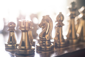 Chess board game, business competitive concept