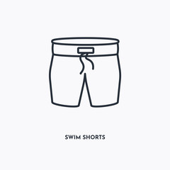 Swim Shorts outline icon. Simple linear element illustration. Isolated line Swim Shorts icon on white background. Thin stroke sign can be used for web, mobile and UI.