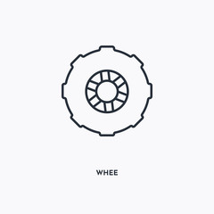 whee outline icon. Simple linear element illustration. Isolated line whee icon on white background. Thin stroke sign can be used for web, mobile and UI.