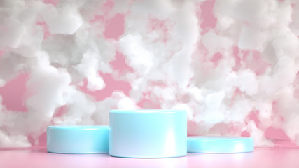 Minimalism background with smoke and clouds. 3d illustration, 3d rendering.