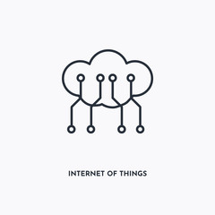 internet of things outline icon. Simple linear element illustration. Isolated line internet of things icon on white background. Thin stroke sign can be used for web, mobile and UI.