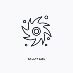 galaxy base outline icon. Simple linear element illustration. Isolated line galaxy base icon on white background. Thin stroke sign can be used for web, mobile and UI.