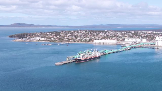 Several Aerial shots of Port Lincoln city in South Australia. Famous for its fishing industry and seafood.