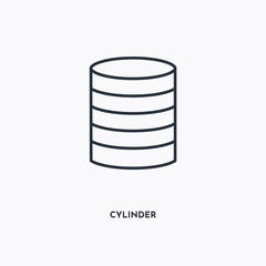 cylinder outline icon. Simple linear element illustration. Isolated line cylinder icon on white background. Thin stroke sign can be used for web, mobile and UI.