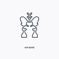 Fototapeta premium hip bone outline icon. Simple linear element illustration. Isolated line hip bone icon on white background. Thin stroke sign can be used for web, mobile and UI.