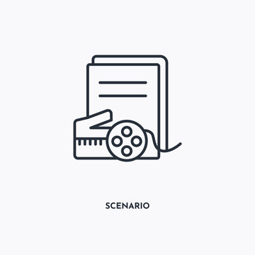 Scenario outline icon. Simple linear element illustration. Isolated line Scenario icon on white background. Thin stroke sign can be used for web, mobile and UI.