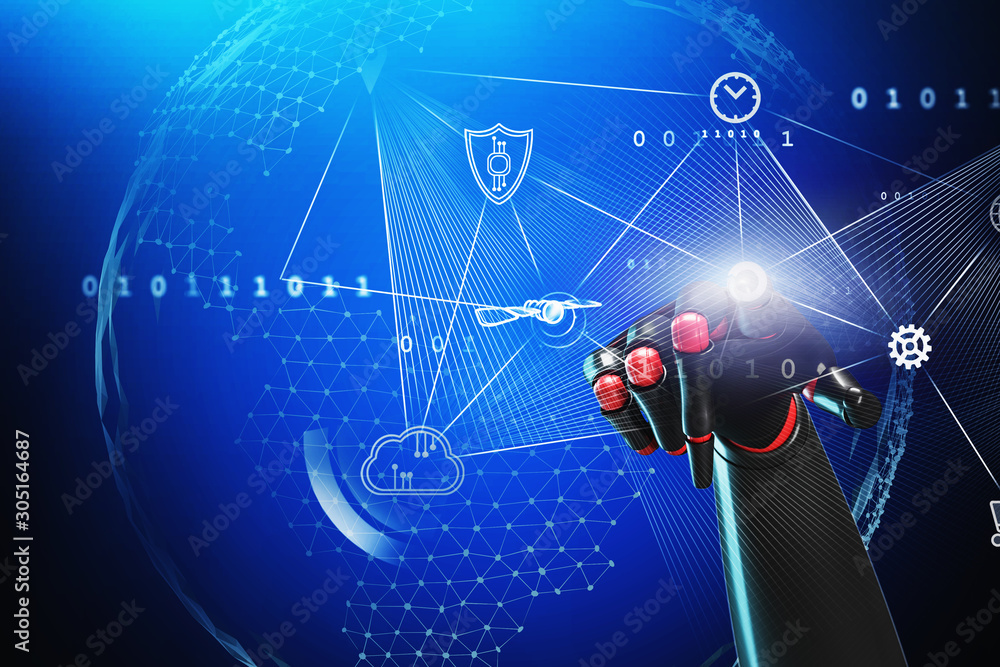 Poster robot hand using big data interface