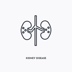 Kidney Disease outline icon. Simple linear element illustration. Isolated line Kidney Disease icon on white background. Thin stroke sign can be used for web, mobile and UI.