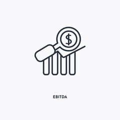 Ebitda outline icon. Simple linear element illustration. Isolated line Ebitda icon on white background. Thin stroke sign can be used for web, mobile and UI.