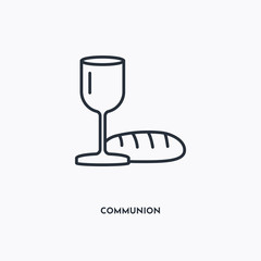 Communion outline icon. Simple linear element illustration. Isolated line Communion icon on white background. Thin stroke sign can be used for web, mobile and UI.