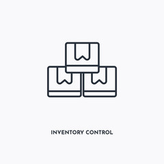inventory control outline icon. Simple linear element illustration. Isolated line inventory control icon on white background. Thin stroke sign can be used for web, mobile and UI.
