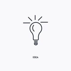 Idea outline icon. Simple linear element illustration. Isolated line Idea icon on white background. Thin stroke sign can be used for web, mobile and UI.