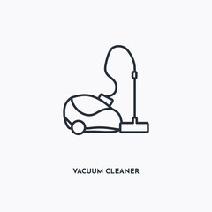 Vacuum cleaner outline icon. Simple linear element illustration. Isolated line Vacuum cleaner icon on white background. Thin stroke sign can be used for web, mobile and UI.