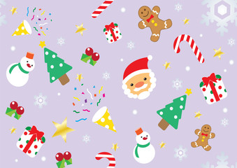 Christmas symbol and decorated background and wallpaper on violet background.