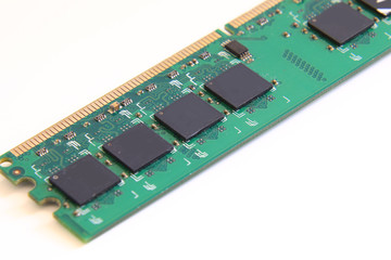 Computer Ram  (Random Access Memory) on white background