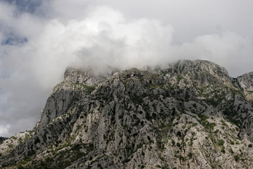 Fototapeta na wymiar Mountains around Kotor town in Montenegro