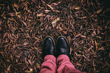 black shoes on the floor