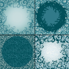 Christmas color frozen background set