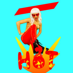 Fashion freak party girl. Hot clubbing style concept
