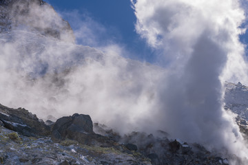 茶臼岳の噴煙