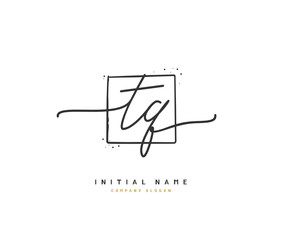T Q TQ Beauty vector initial logo, handwriting logo of initial signature, wedding, fashion, jewerly, boutique, floral and botanical with creative template for any company or business.