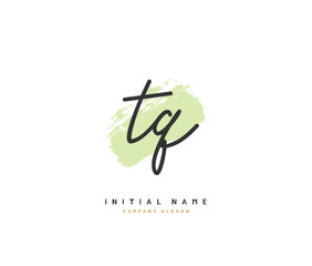 T Q TQ Beauty vector initial logo, handwriting logo of initial signature, wedding, fashion, jewerly, boutique, floral and botanical with creative template for any company or business.