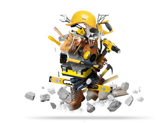 Construction tools and instruments, a concept on the theme of tools - 305168035