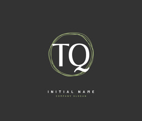 T Q TQ Beauty vector initial logo, handwriting logo of initial signature, wedding, fashion, jewerly, boutique, floral and botanical with creative template for any company or business.