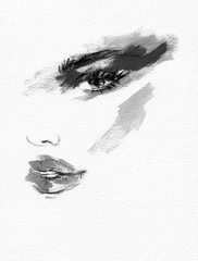schöne Frau. Modeillustration. Aquarellmalerei © Anna Ismagilova