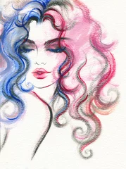 schöne Frau. Modeillustration. Aquarellmalerei © Anna Ismagilova