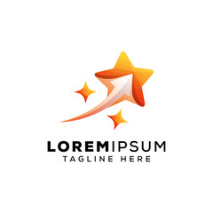 Obraz premium star with arrow logo concept for your brand